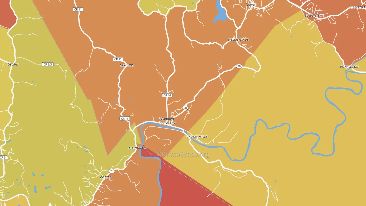 Camden-on-Gauley, WV Map of Assault Rates