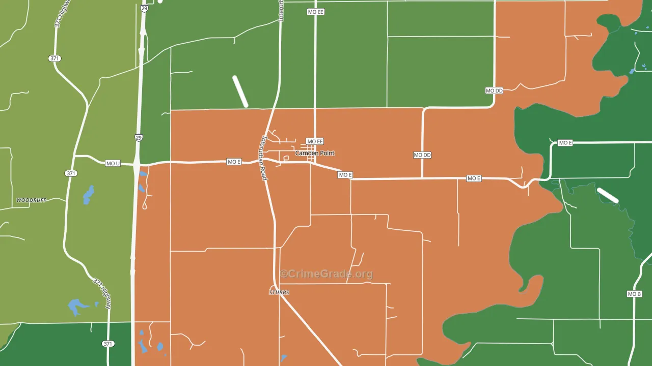 Camden Point, MO Map of Assault Rates