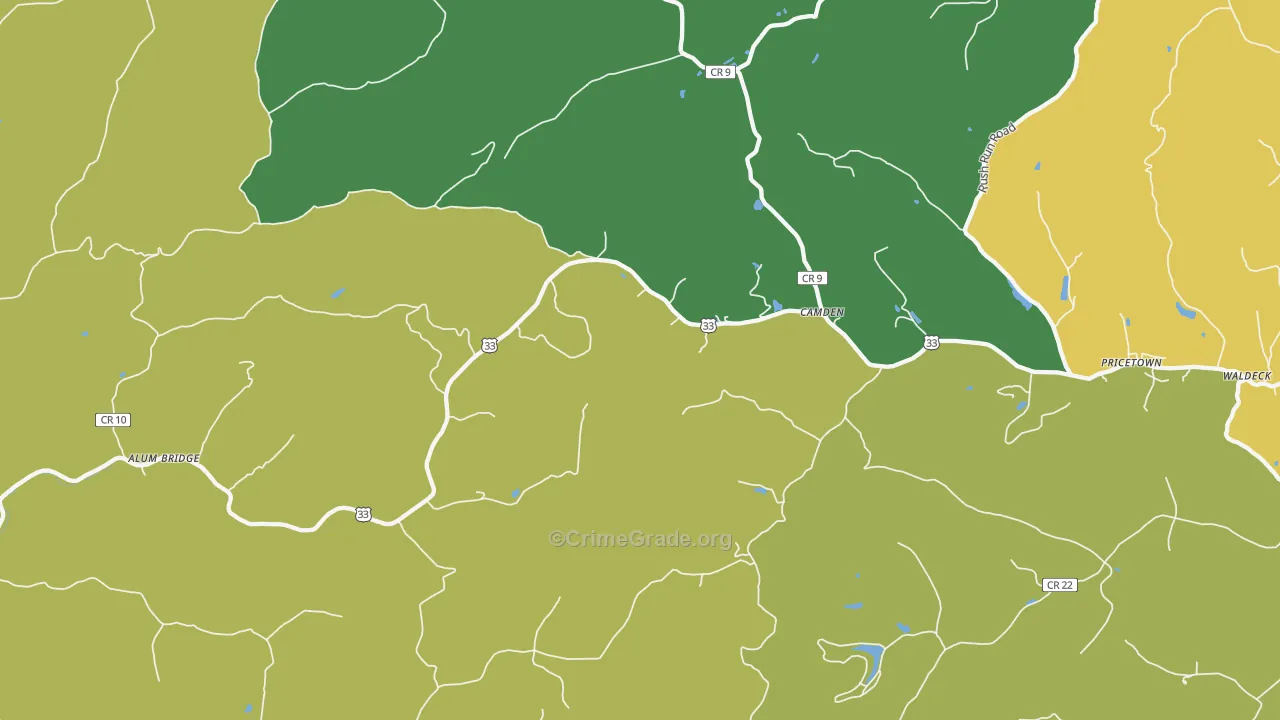 Camden, WV Map of Assault Rates
