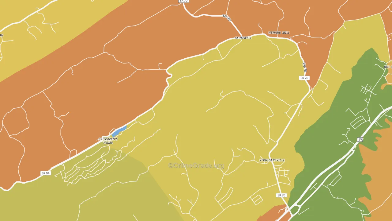 Camelot, TN Map of Assault Rates