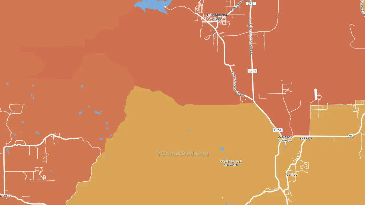 Cameron Corners, CA Map of Assault Rates