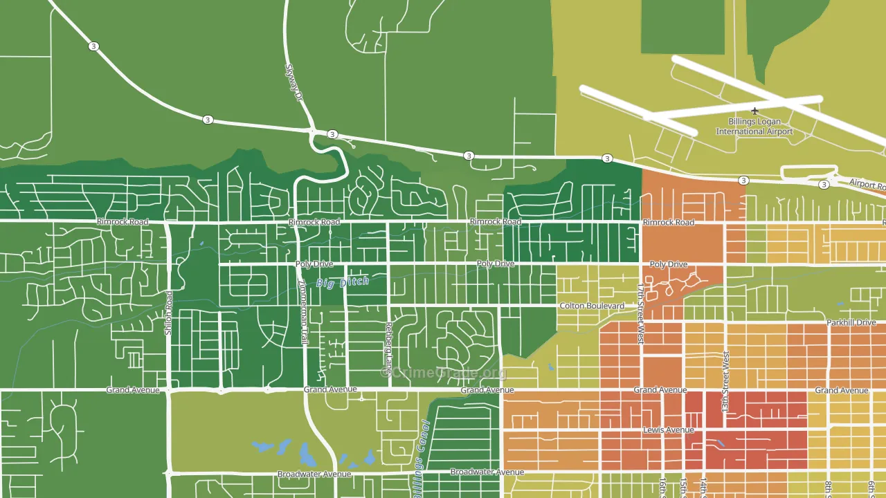 Cameron Park, Billings, MT Map of Assault Rates