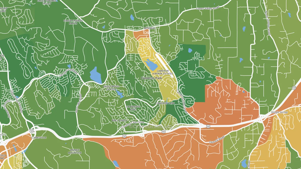 Cameron Park, CA Map of Assault Rates