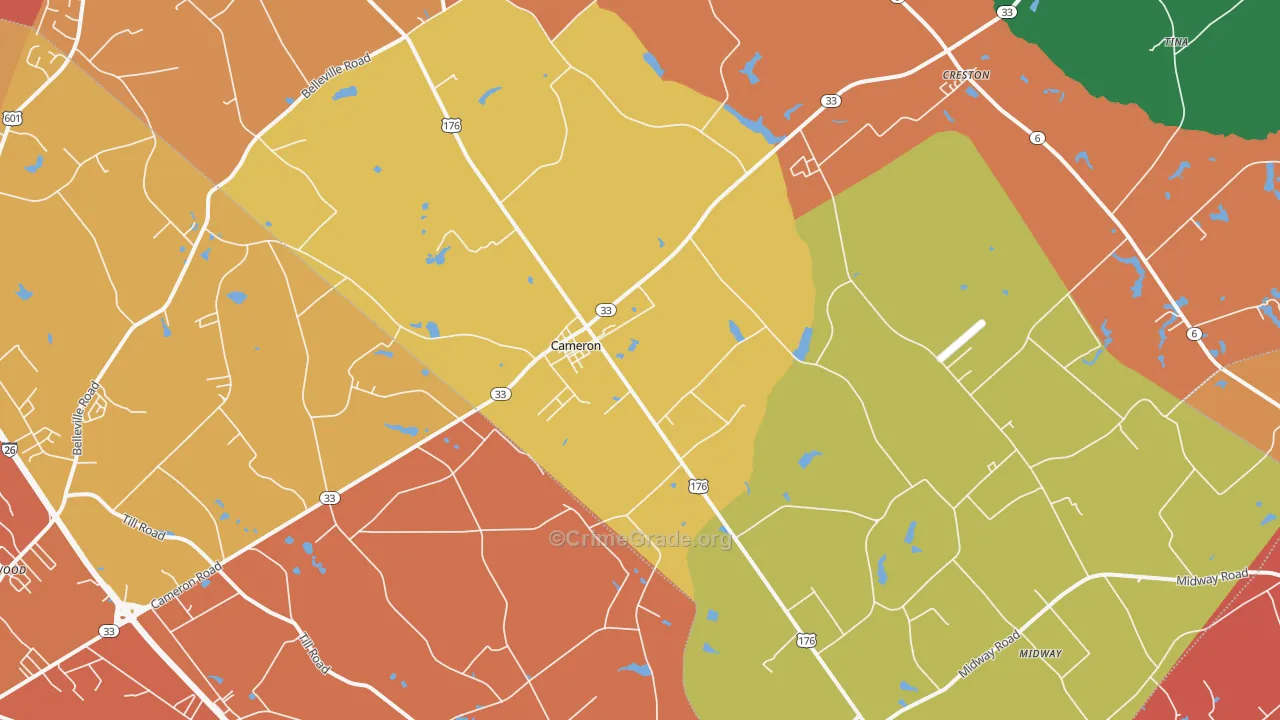 Cameron, SC Map of Assault Rates