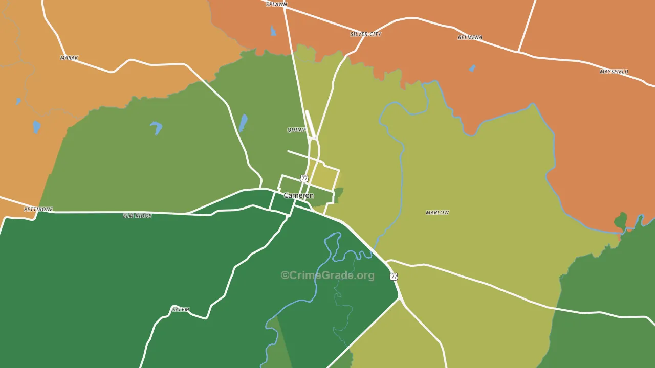 Cameron, TX Map of Assault Rates