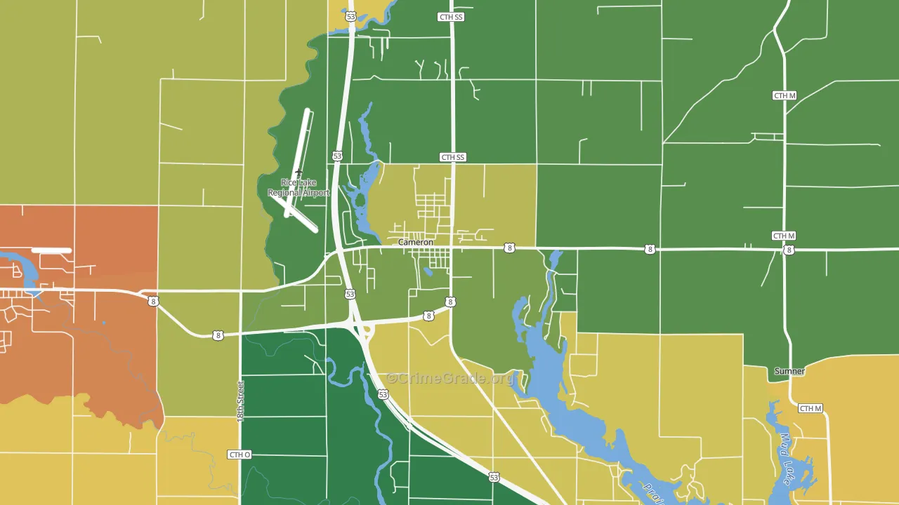 Cameron, WI Map of Assault Rates