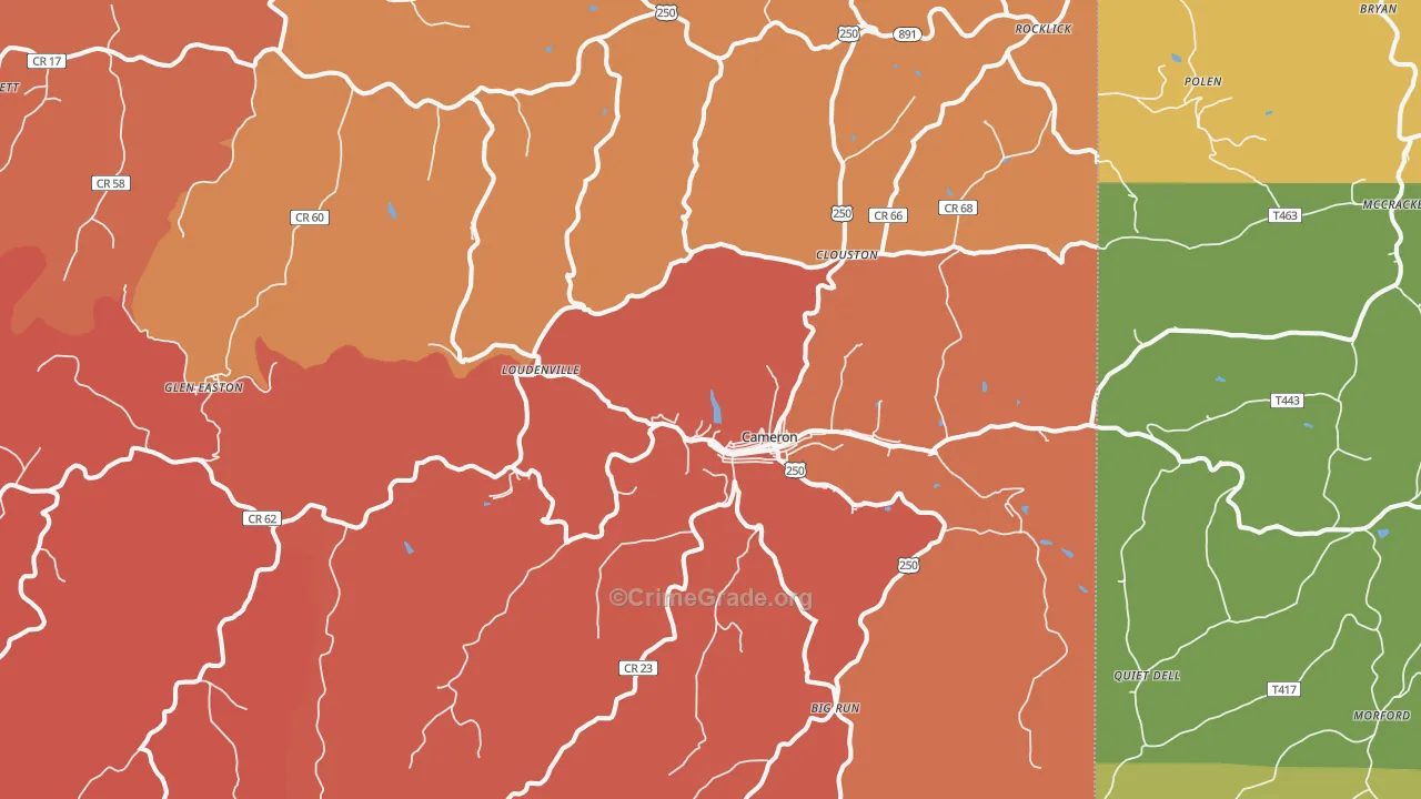 Cameron, WV Map of Assault Rates