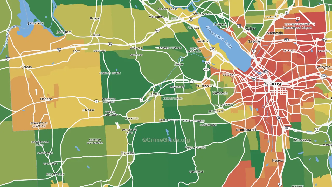 Camillus, NY Map of Assault Rates