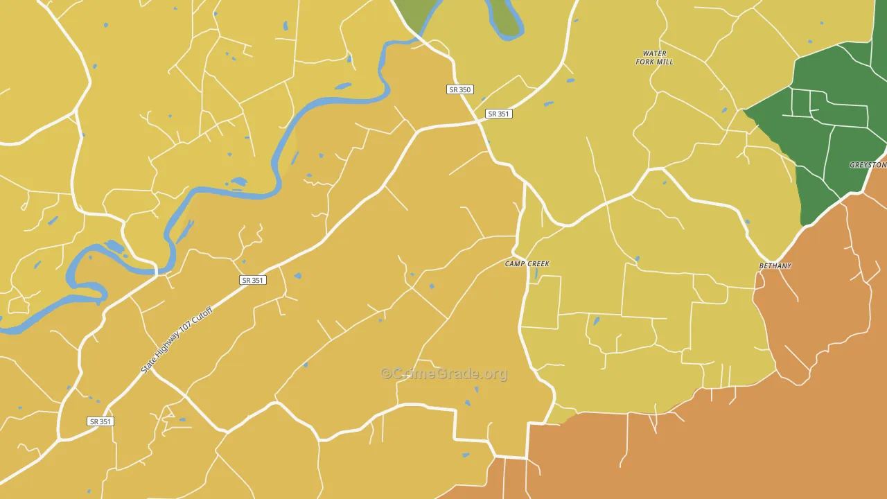 Camp Creek, TN Map of Assault Rates