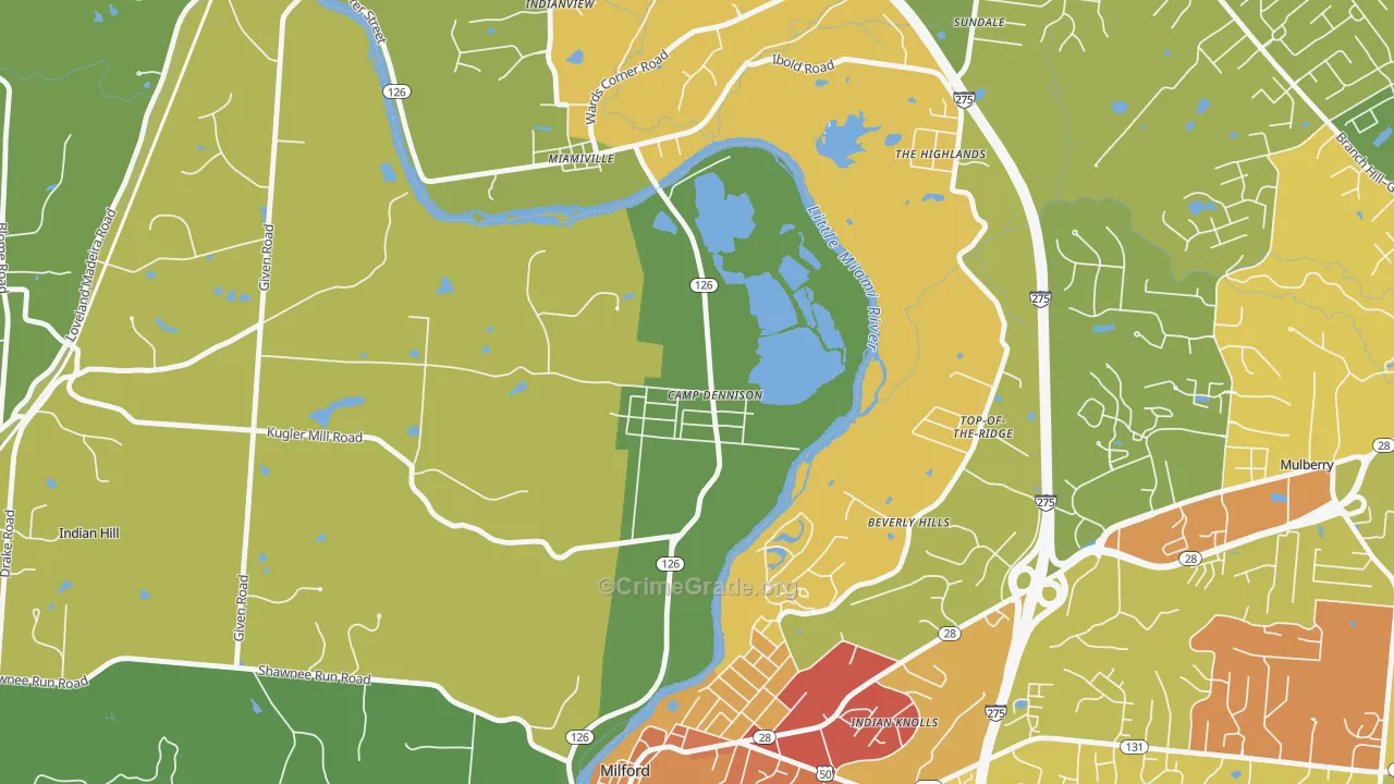 Camp Dennison, OH Map of Assault Rates