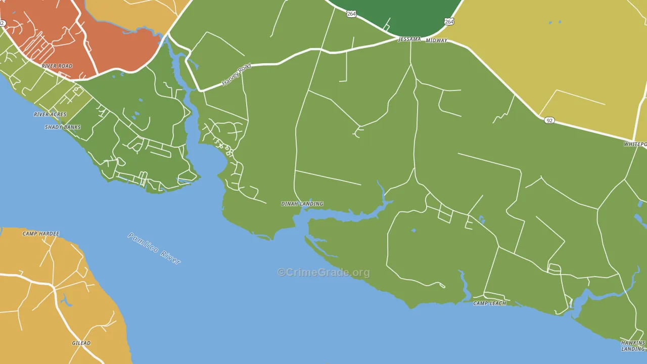 Camp Leach, NC Map of Assault Rates