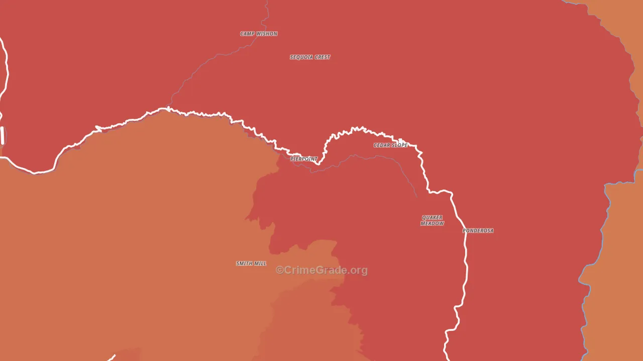 Camp Nelson, CA Map of Assault Rates