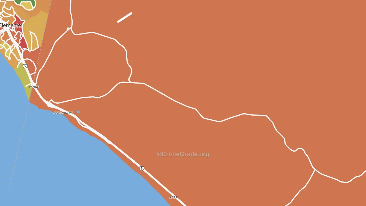 Camp Pendleton, CA Map of Assault Rates
