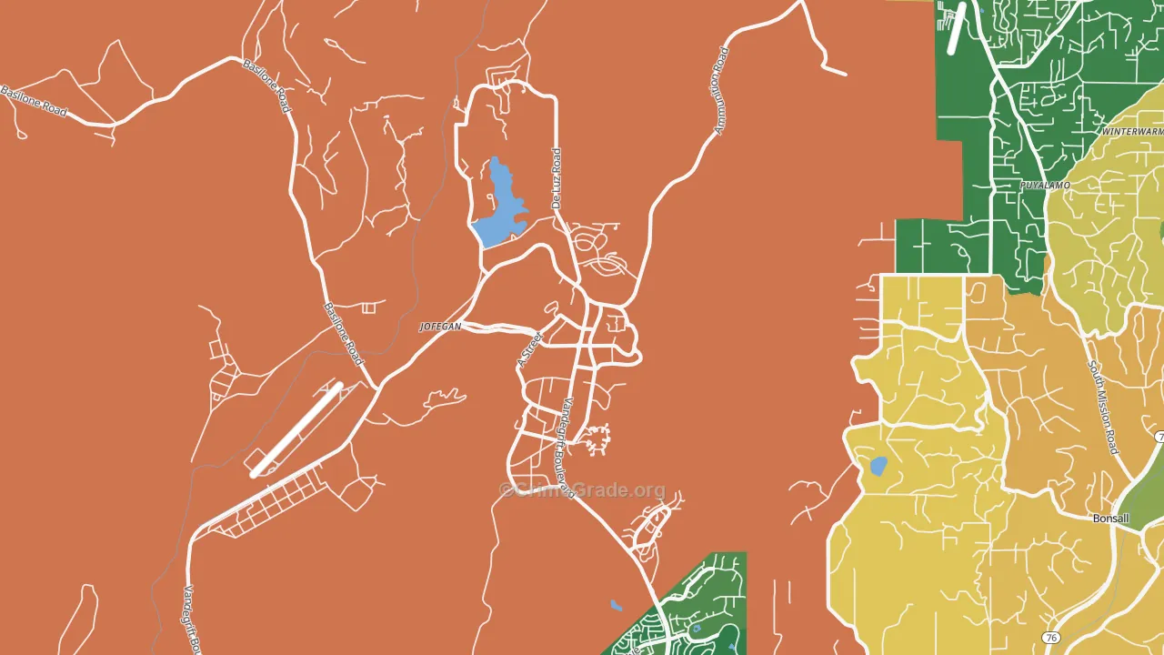 Camp Pendleton North, CA Map of Assault Rates