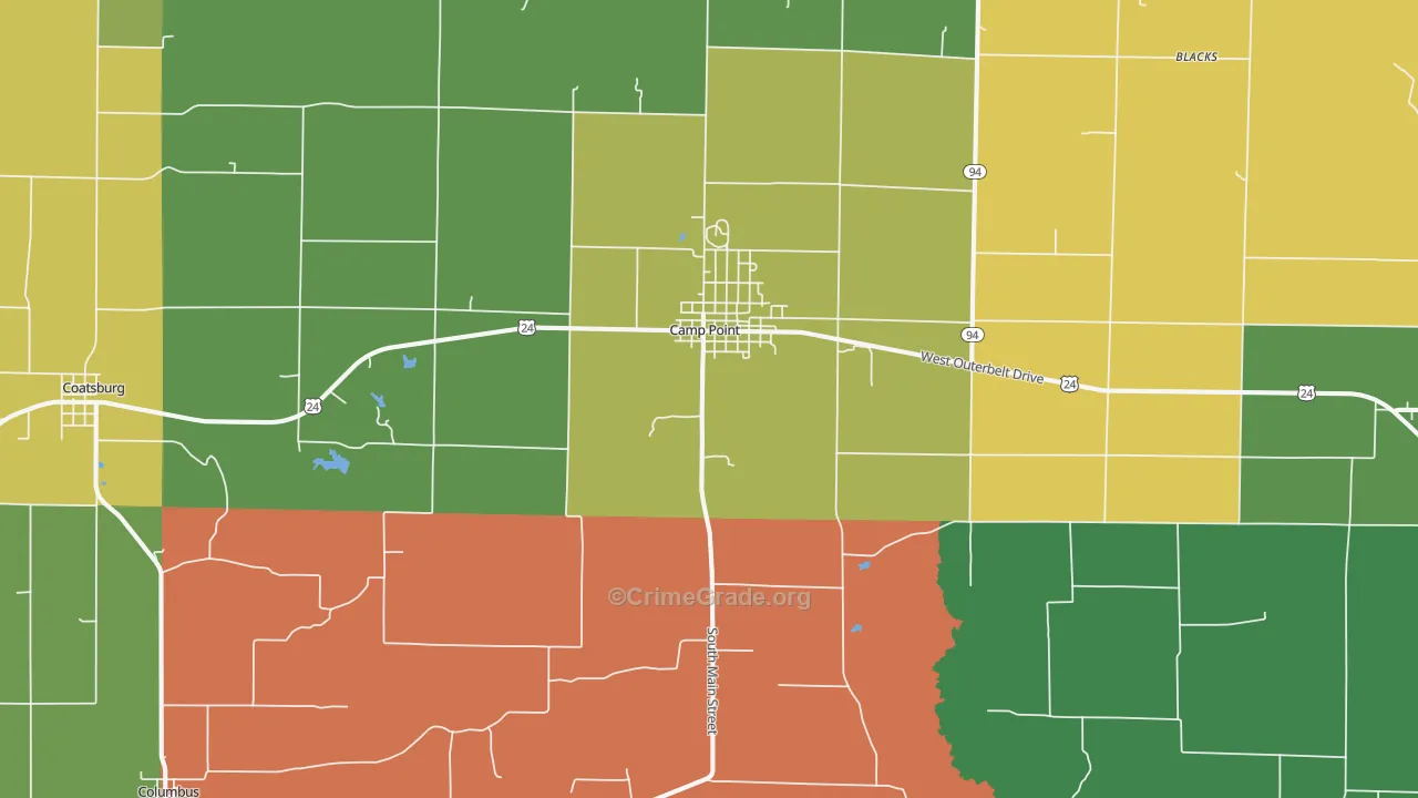Camp Point, IL Map of Assault Rates