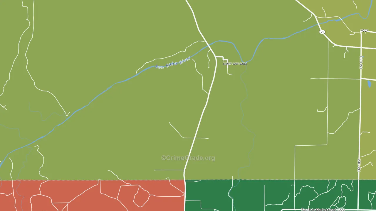 Camp San Saba, TX Map of Assault Rates
