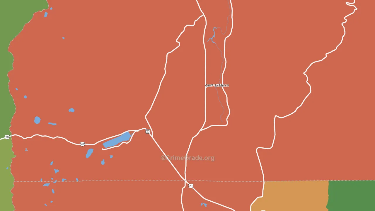 Camp Sherman, OR Map of Assault Rates