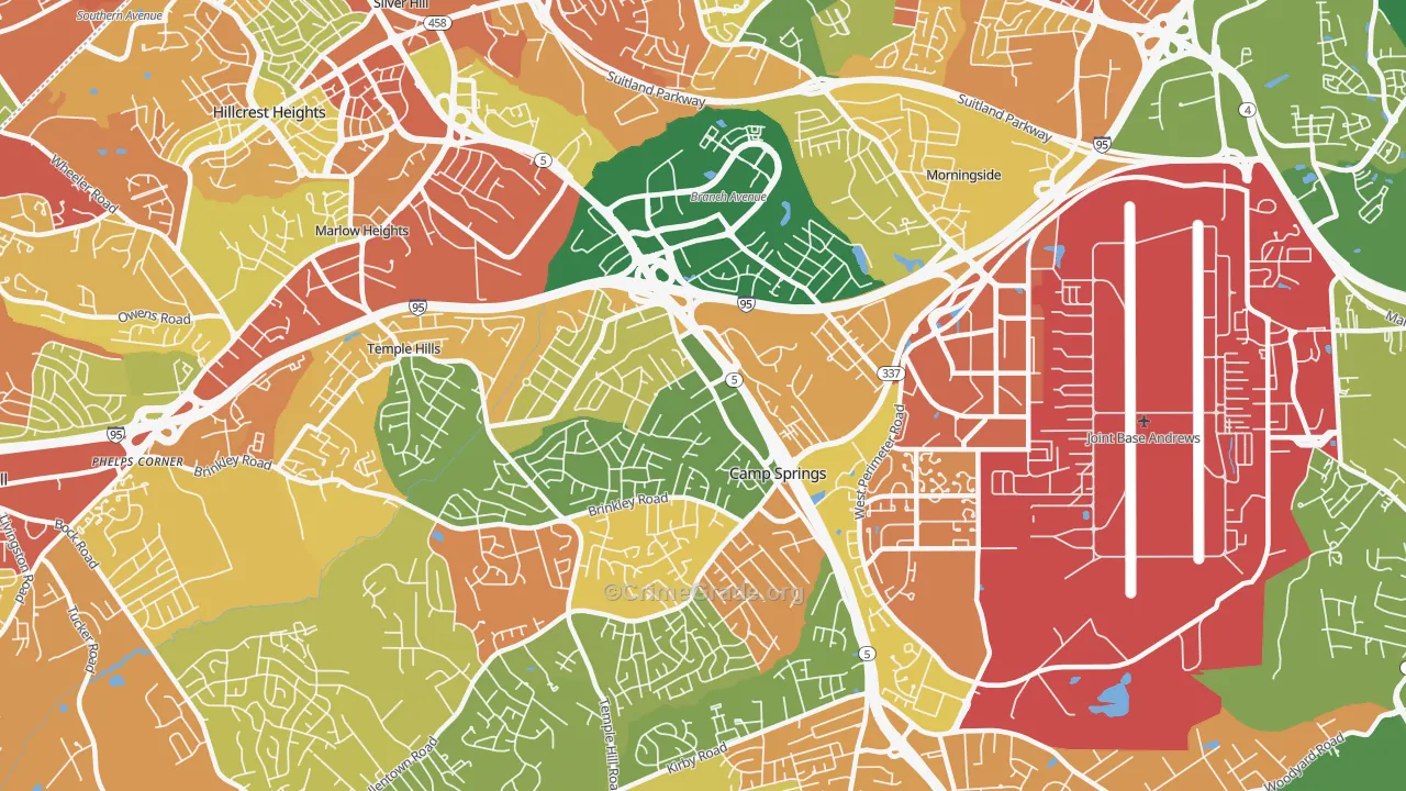 Camp Springs, MD Map of Assault Rates