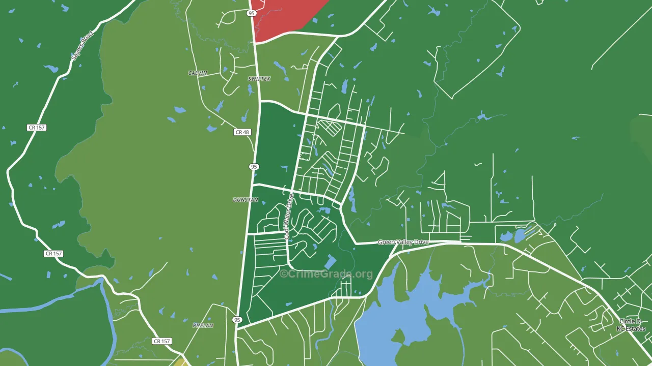 Camp Swift, TX Map of Assault Rates