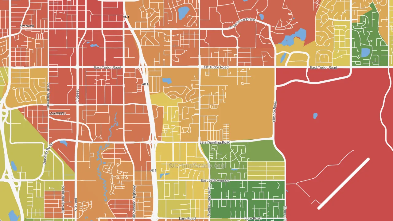 Campbell Park, Anchorage, AK Map of Assault Rates