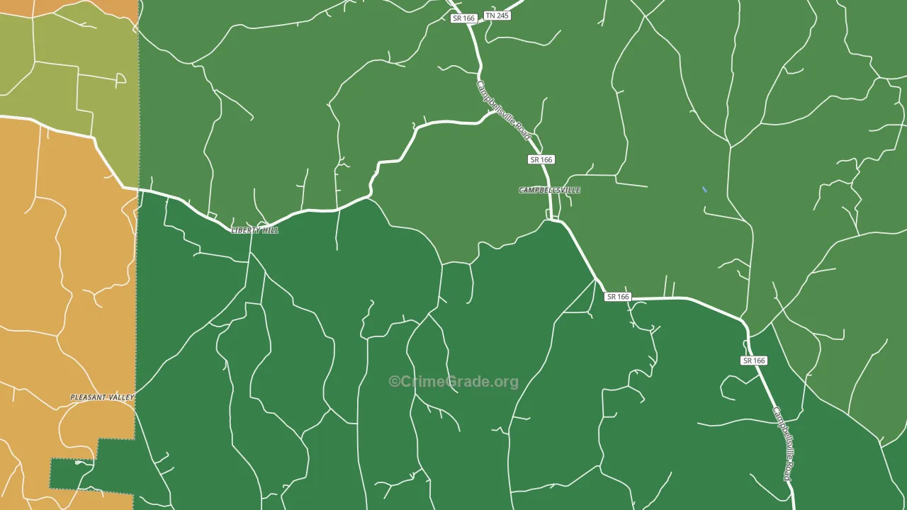 Campbellsville, TN Map of Assault Rates