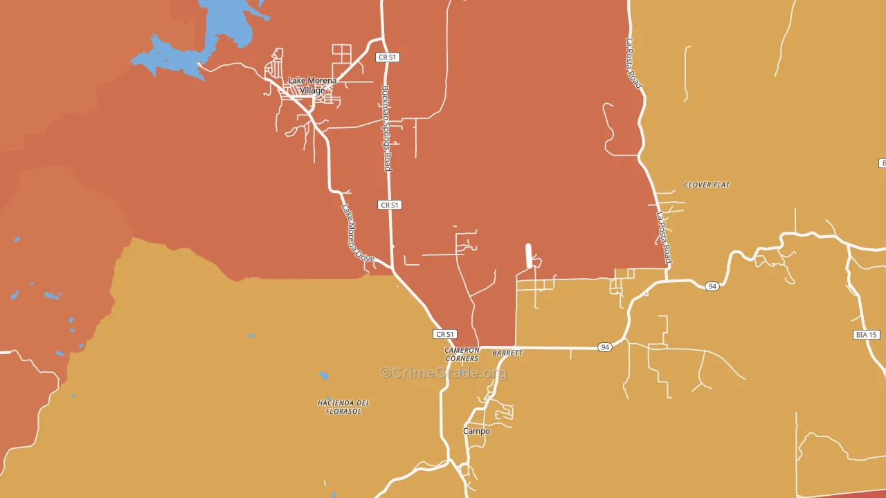 Campo, CA Map of Assault Rates