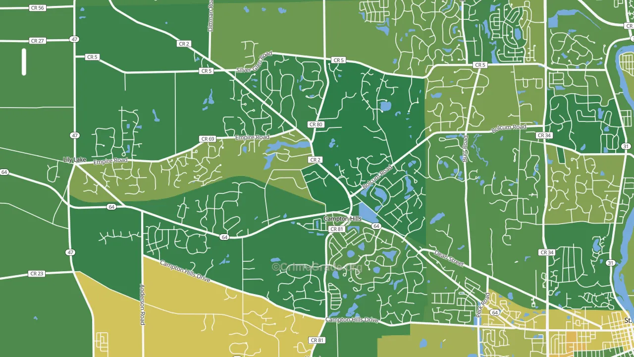 Campton Hills, IL Map of Assault Rates