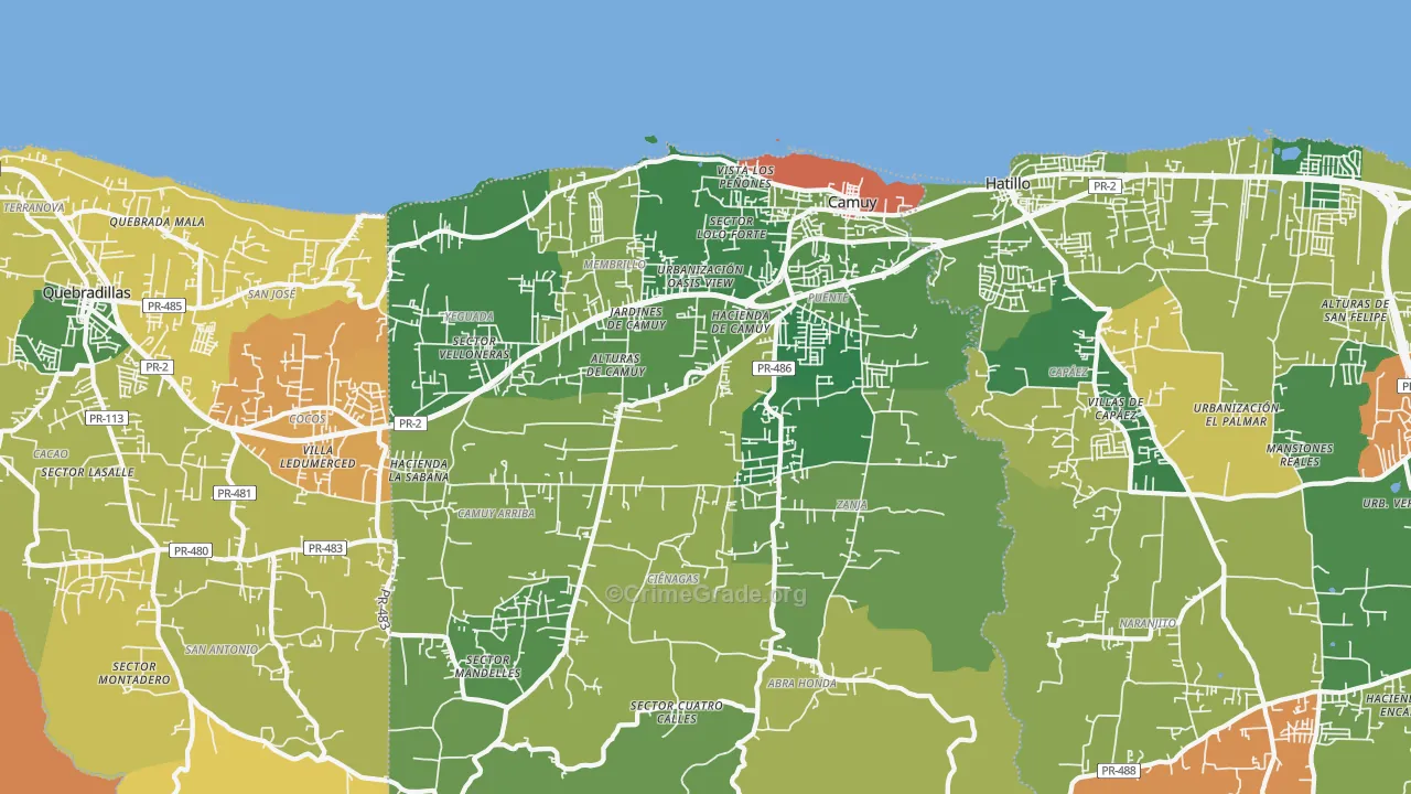 Camuy, PR Map of Assault Rates