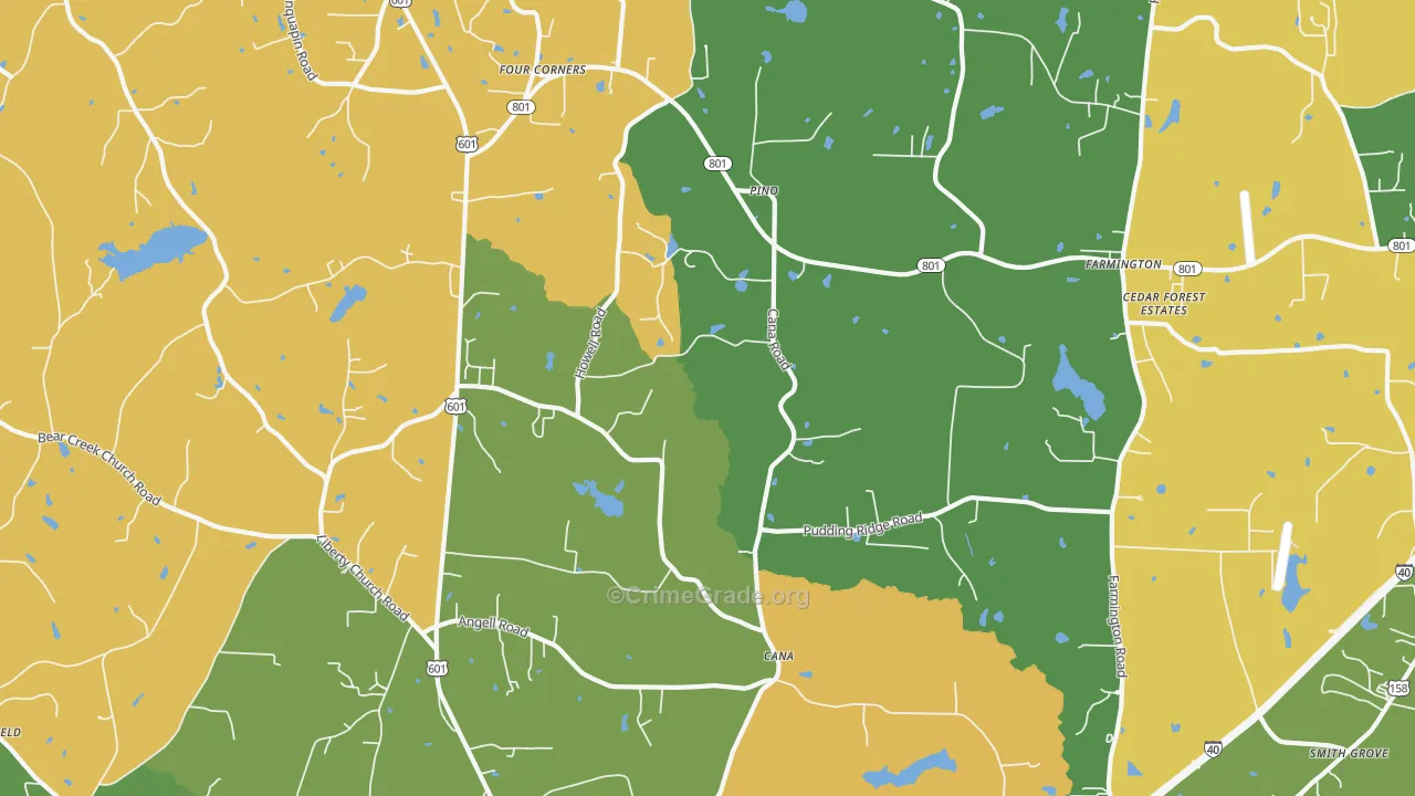 Cana, NC Map of Assault Rates