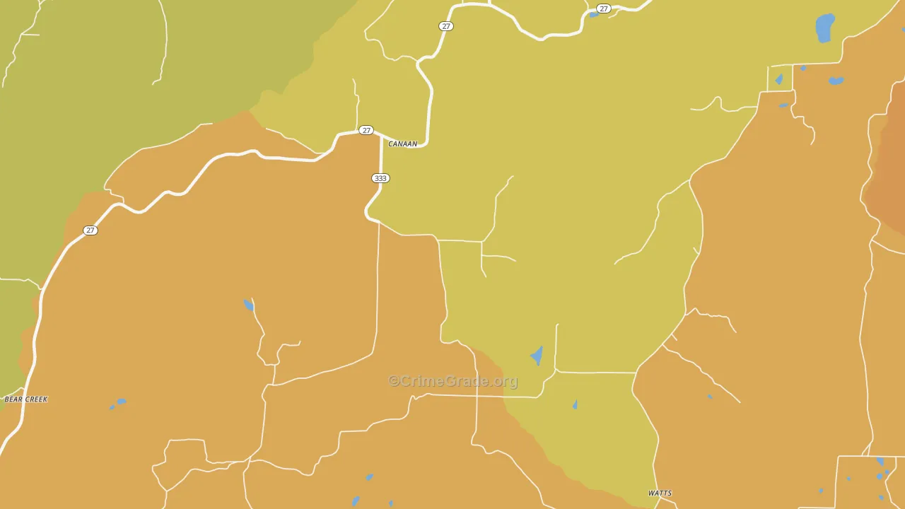 Canaan, AR Map of Assault Rates
