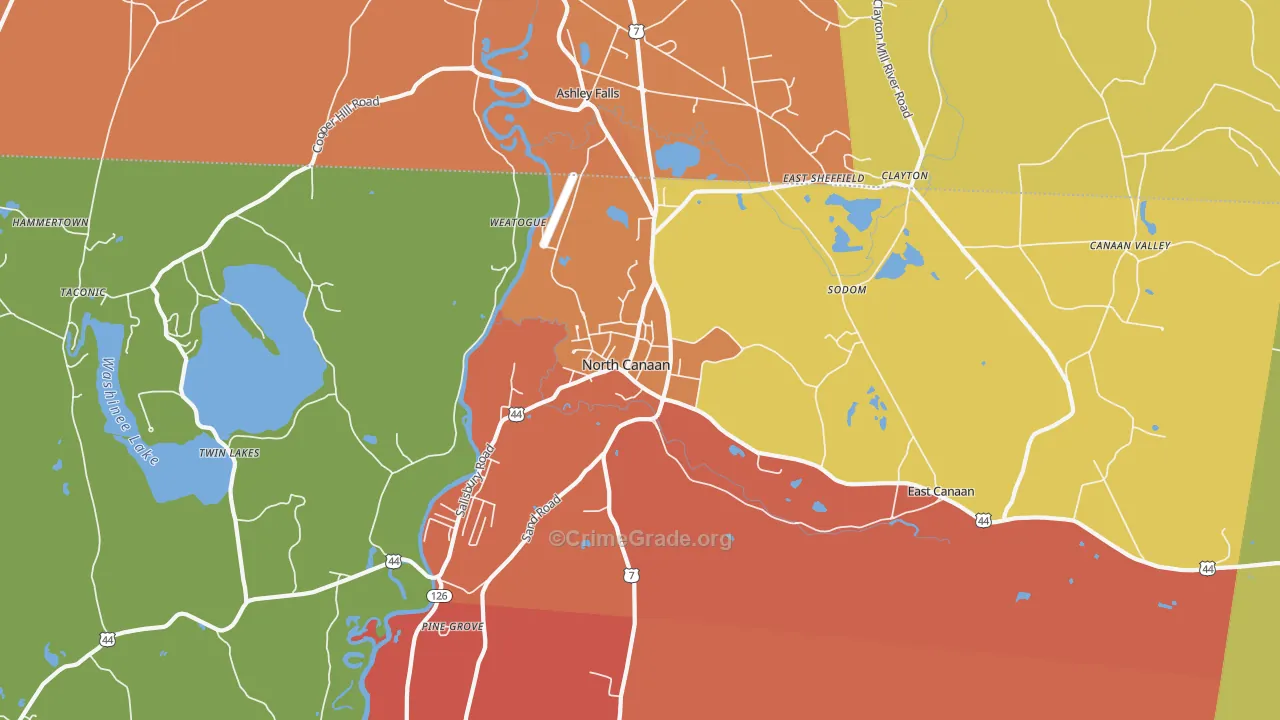 Canaan, CT Map of Assault Rates