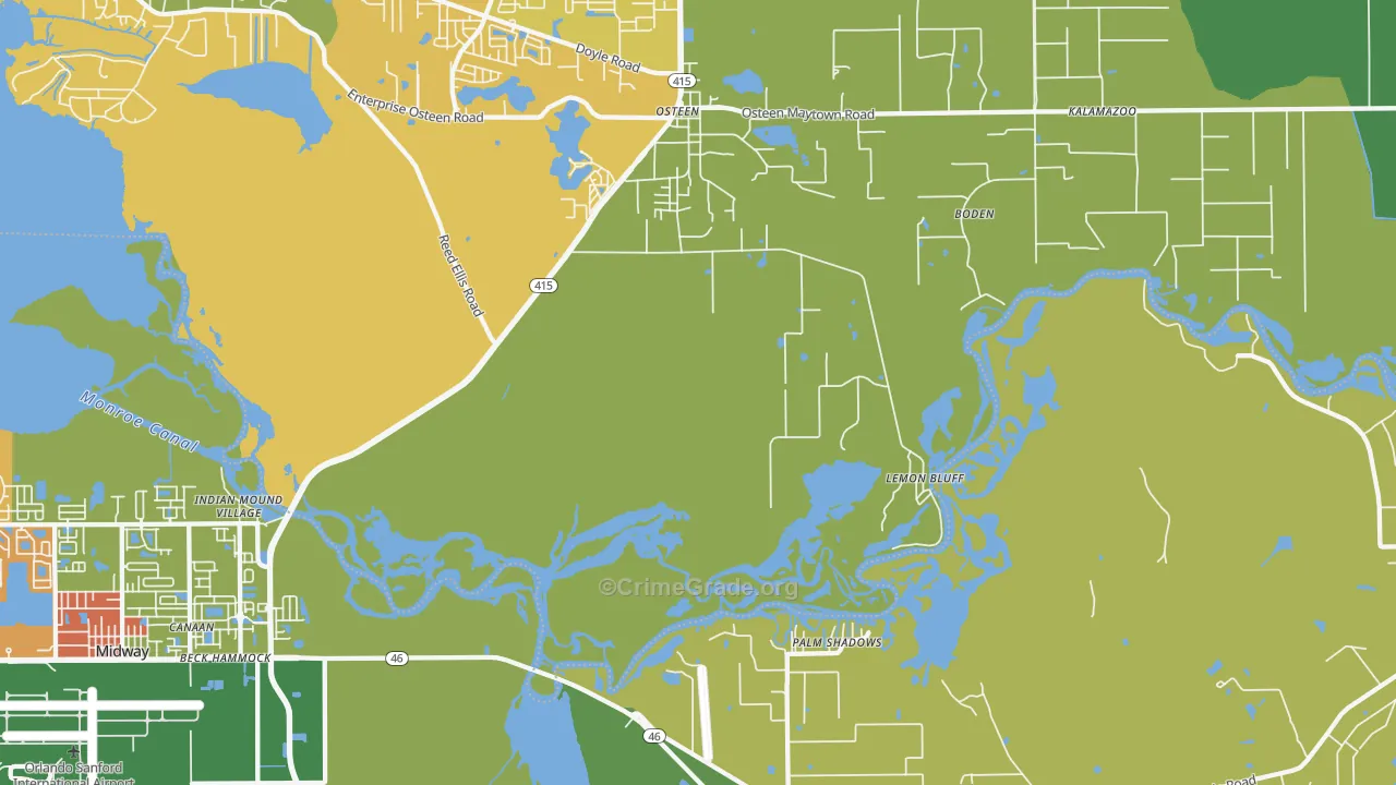 Canaan, FL Map of Assault Rates