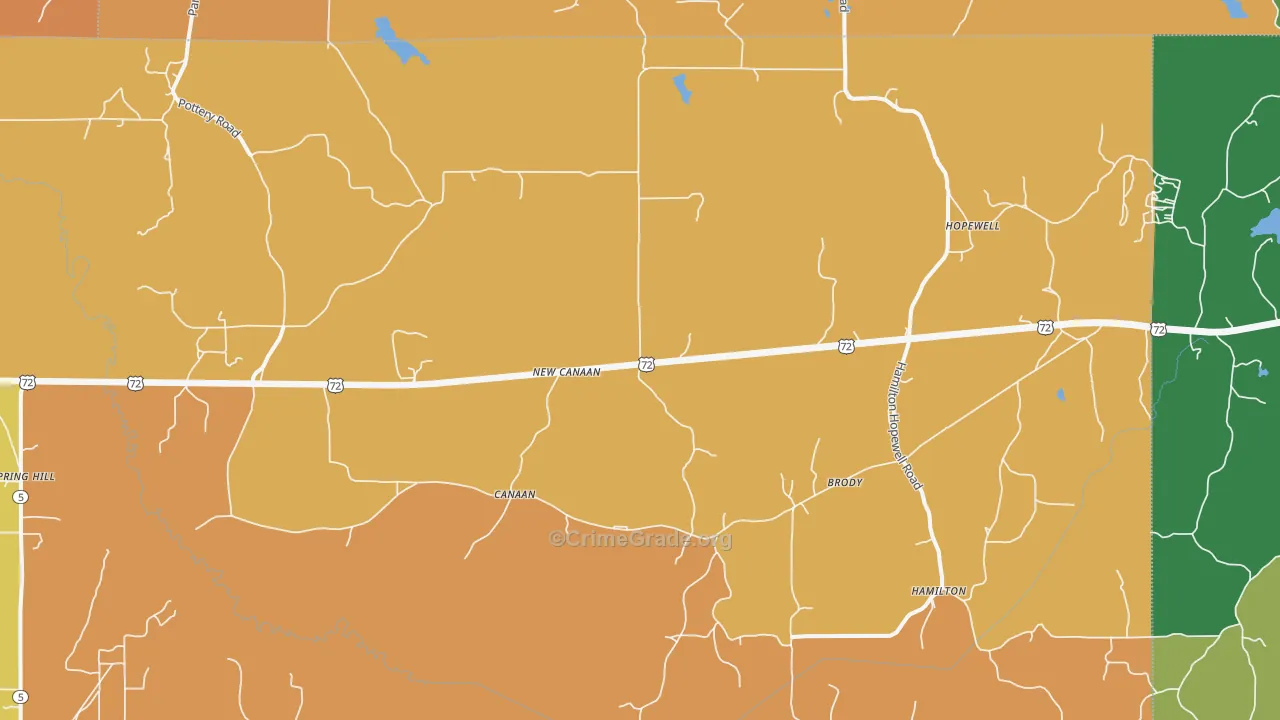 Canaan, MS Map of Assault Rates