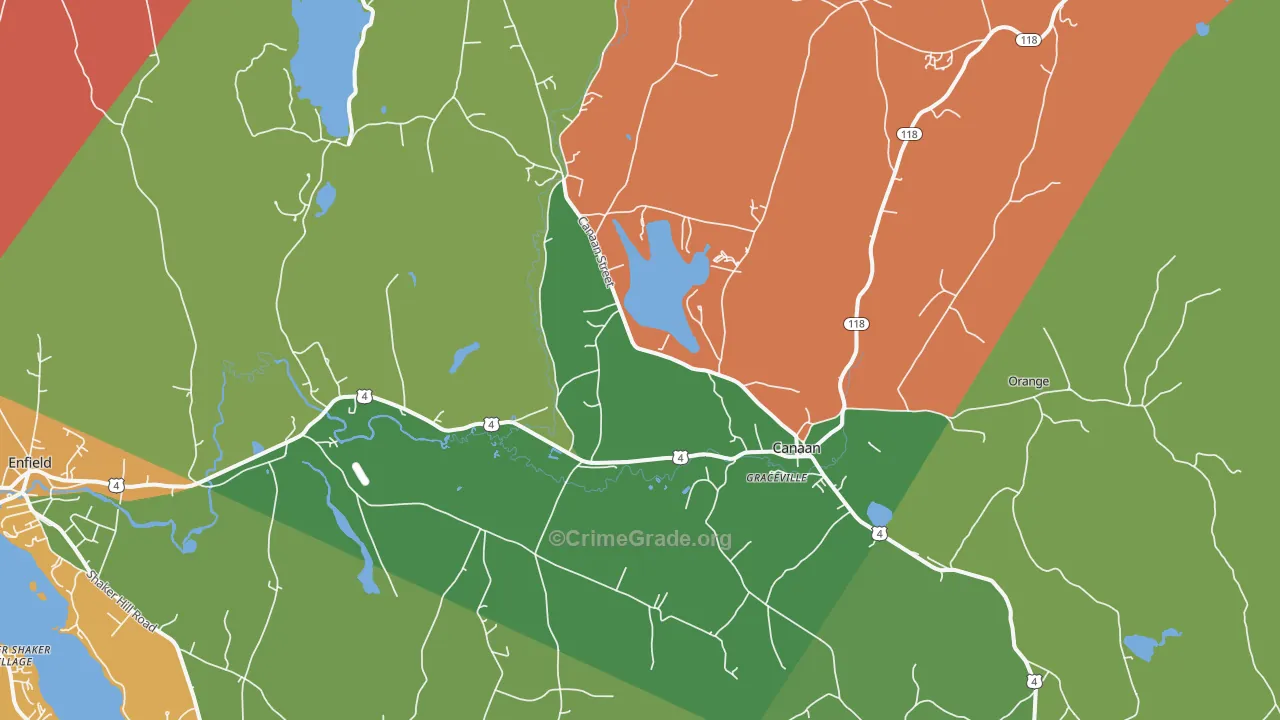 Canaan, NH Map of Assault Rates