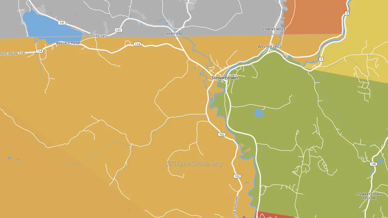 Canaan, VT Map of Assault Rates