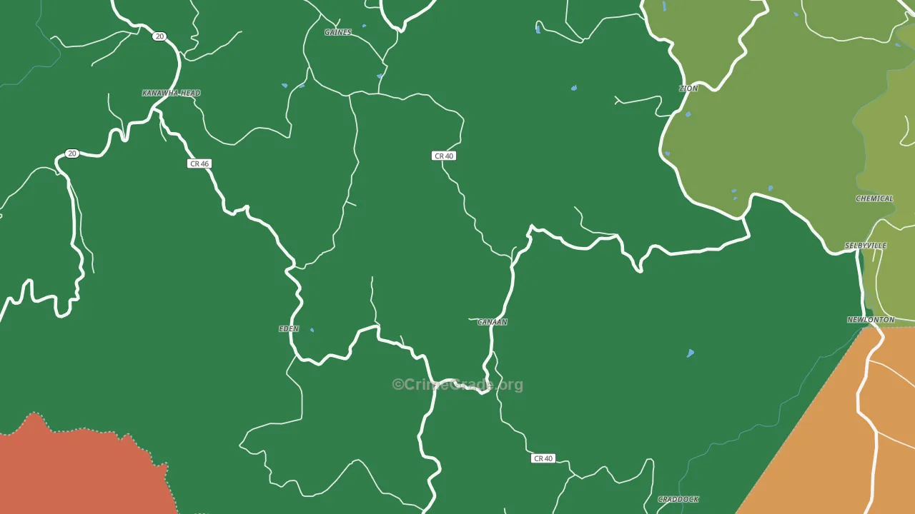 Canaan, WV Map of Assault Rates