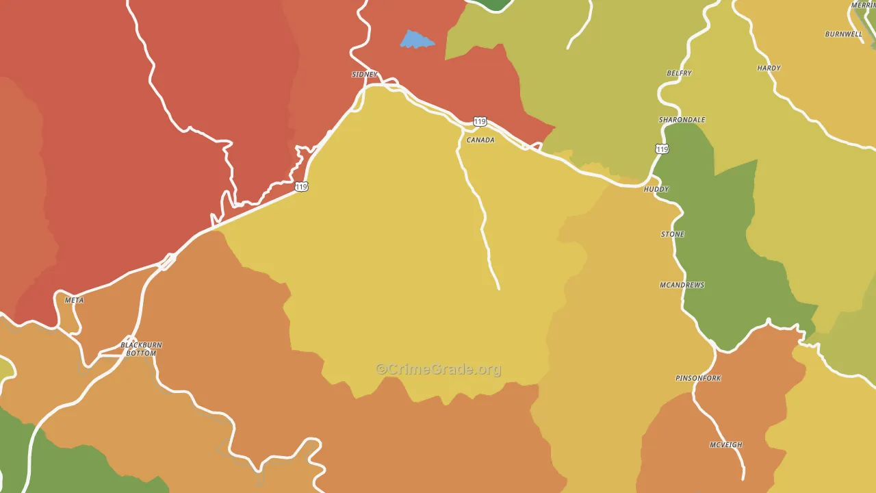 Canada, KY Map of Assault Rates