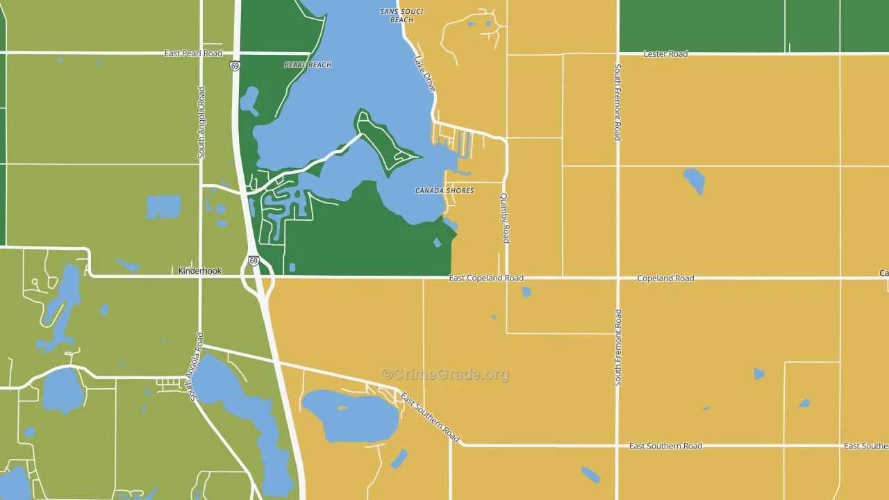 Canada Shores, MI Map of Assault Rates