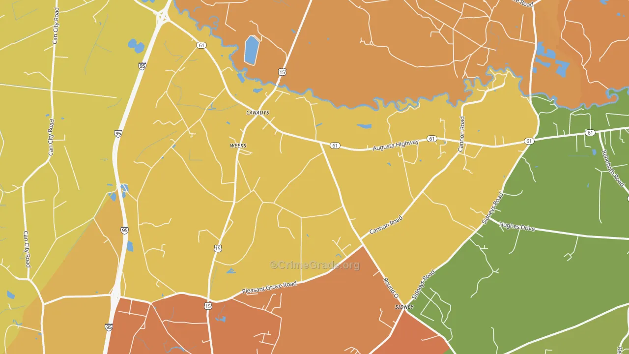 Canadys, SC Map of Assault Rates