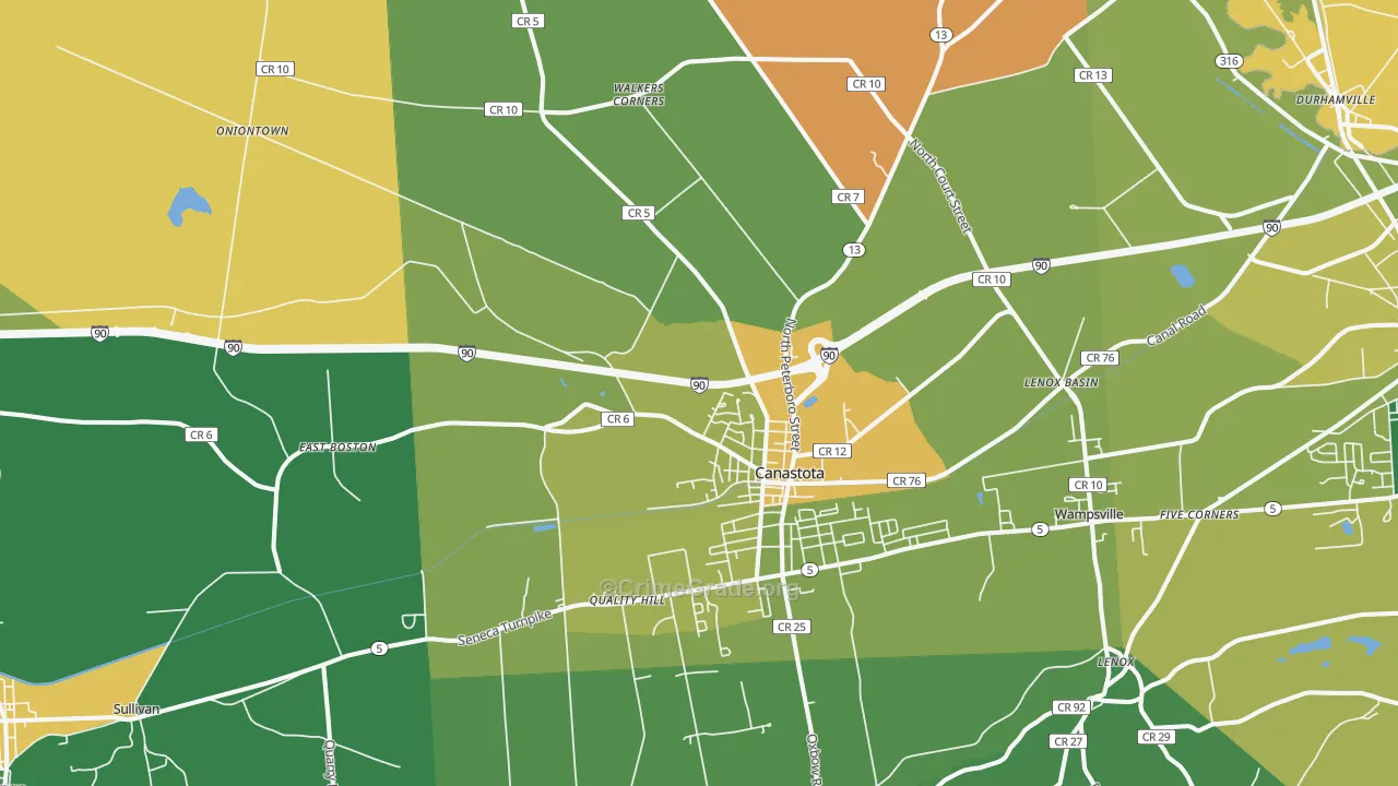 Canastota, NY Map of Assault Rates
