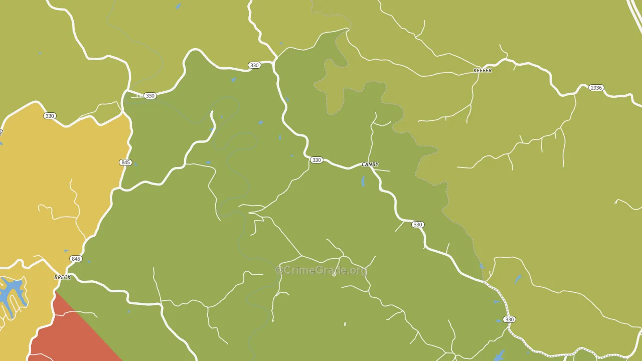 Canby, KY Map of Assault Rates