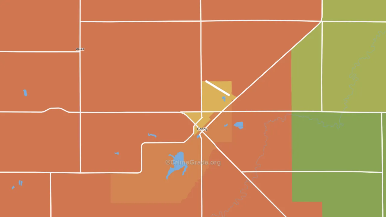 Canby, MN Map of Assault Rates