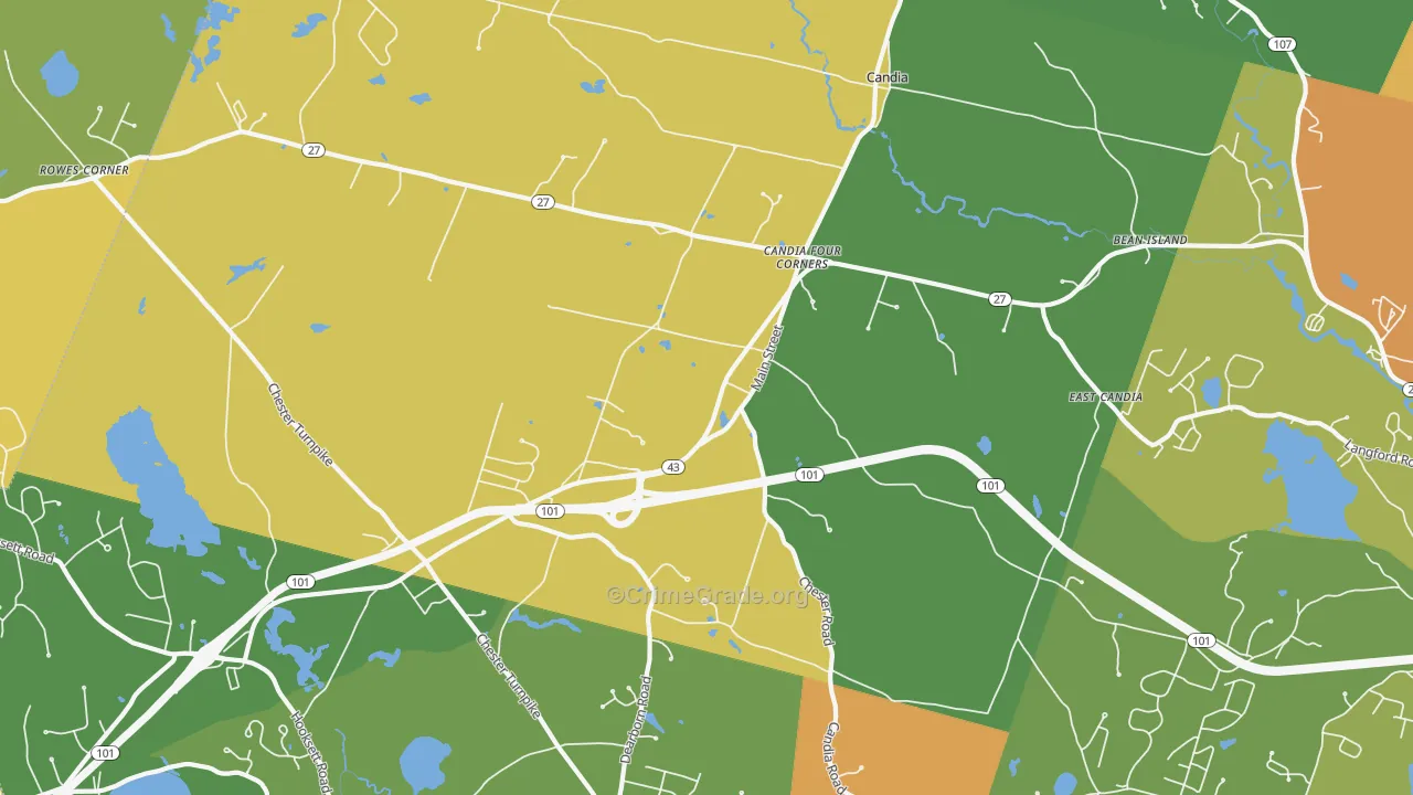 Candia, NH Map of Assault Rates