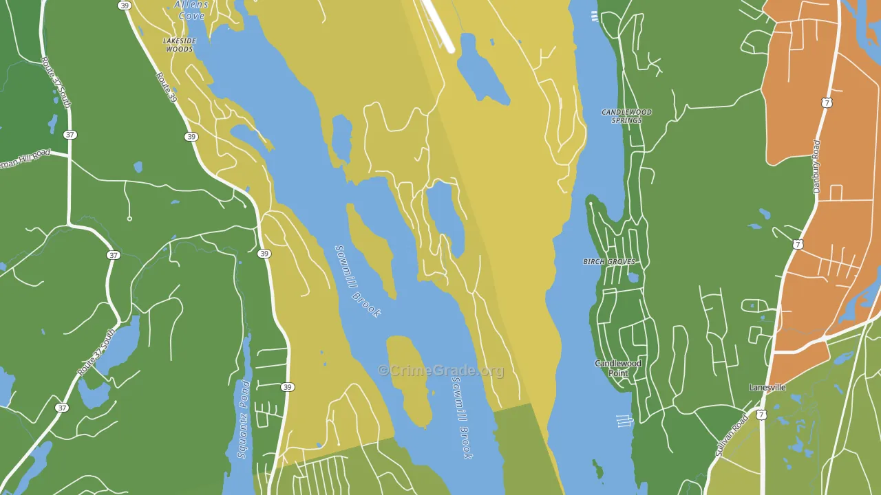 Candlewood Point, CT Map of Assault Rates