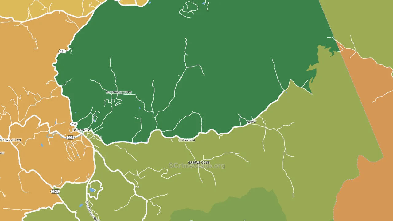Cane Creek, NC Map of Assault Rates