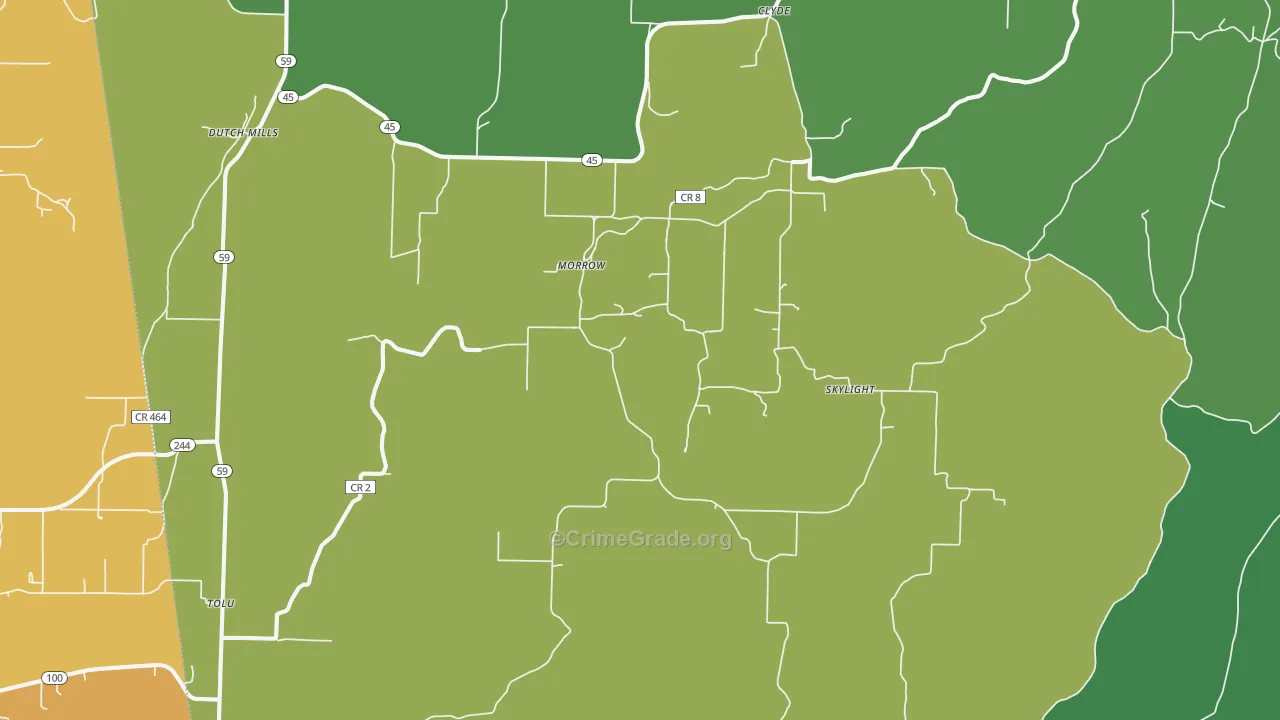Canehill, AR Map of Assault Rates