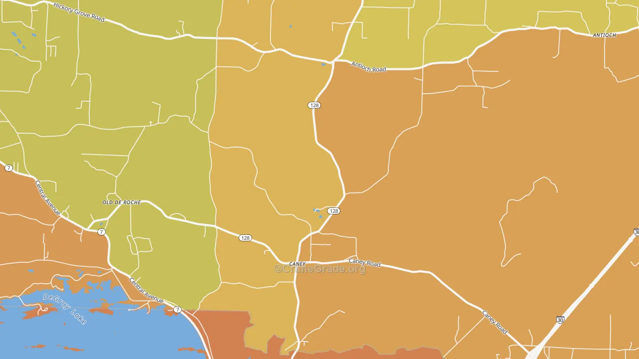 Caney, AR Map of Assault Rates