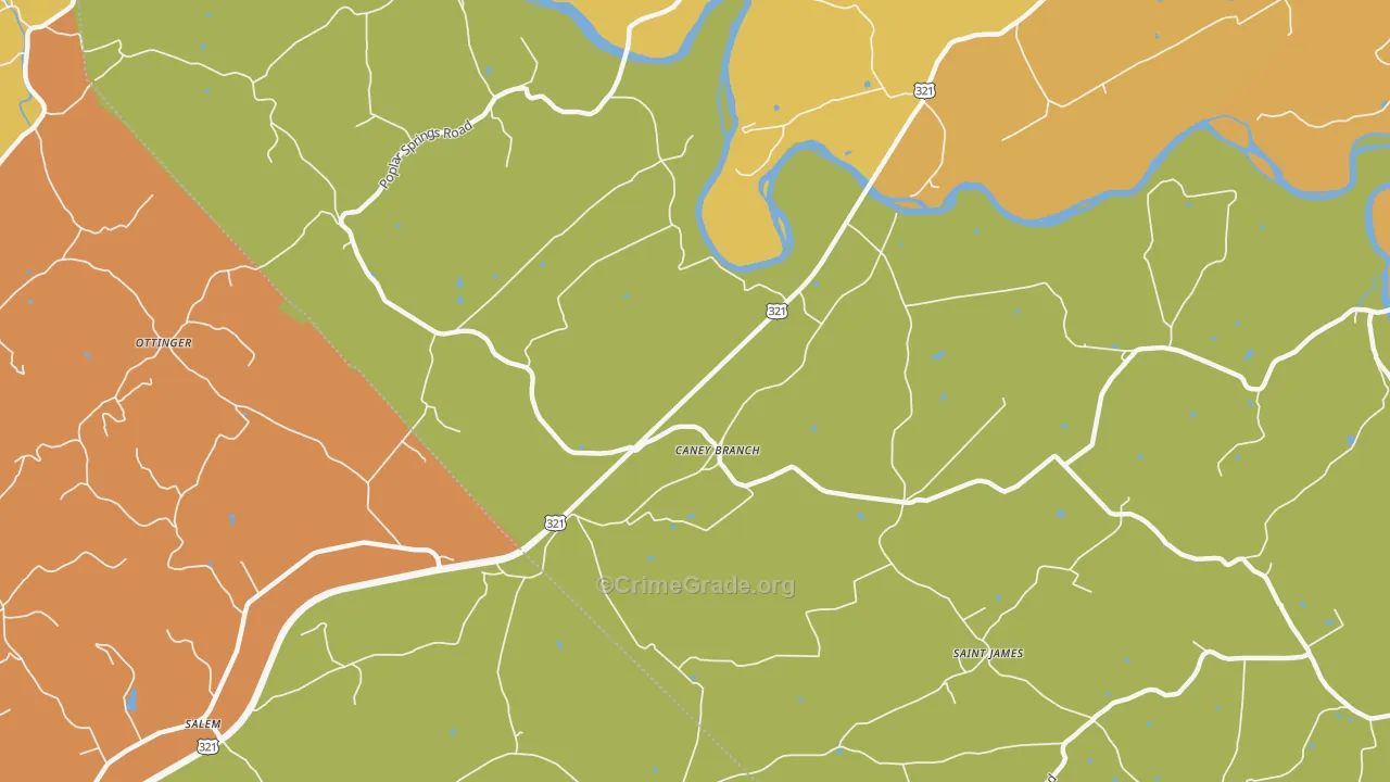 Caney Branch, TN Map of Assault Rates