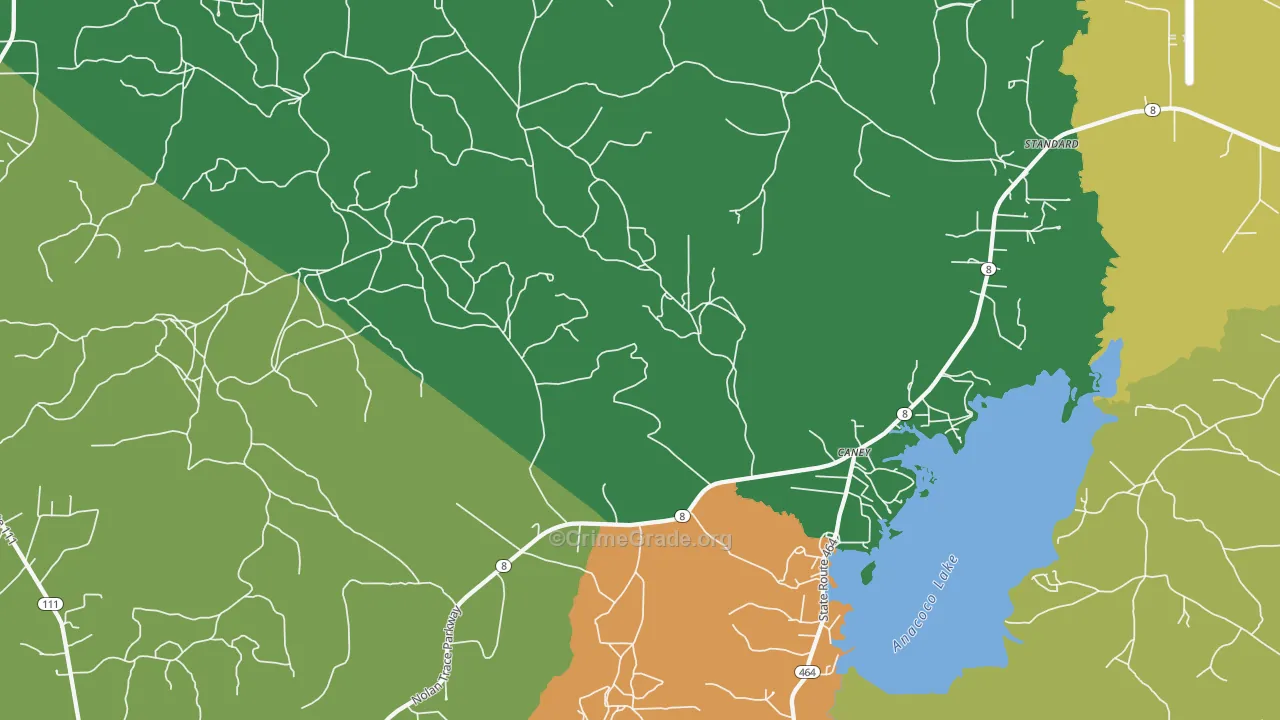 Caney, LA Map of Assault Rates