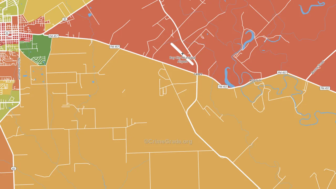 Caney, TX Map of Assault Rates